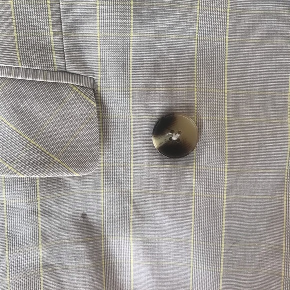 Frank & Oak 2-button grey Blazer w/ Yellow Stripe - Picture 4 of 6